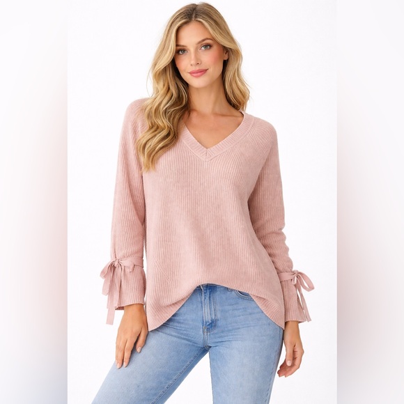 aerie Sweaters - Aerie oversized knit pink sweater tie arm size xs